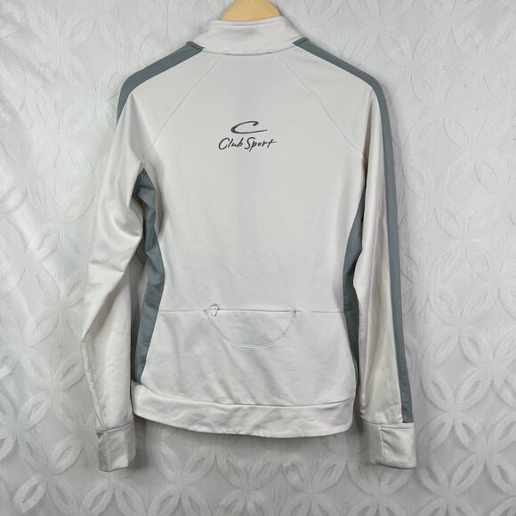 ALO yoga Club Sport Contour White Running Track Jacket Size S - Picture 3 of 12